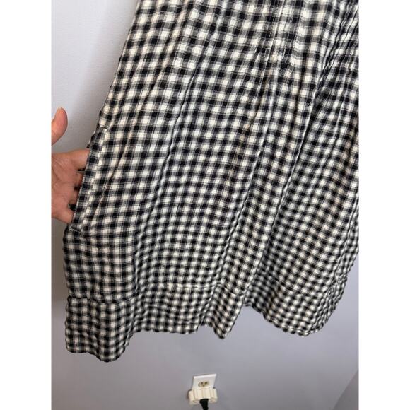 Quince European Linen Sleeveless Swing Mini Dress Classic Mini Gingham Sz L - Picture 7 of 12